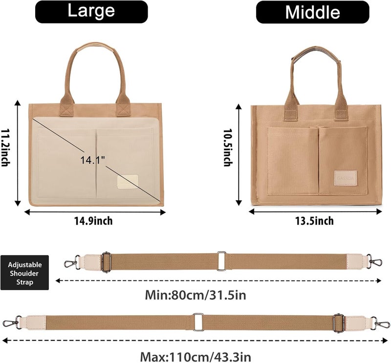 GASSDA Tote Bags for Women Canvas Tote Purse Crossbody with Pockets Top Handle Shoulder Satchel Bag for Women - Image 4